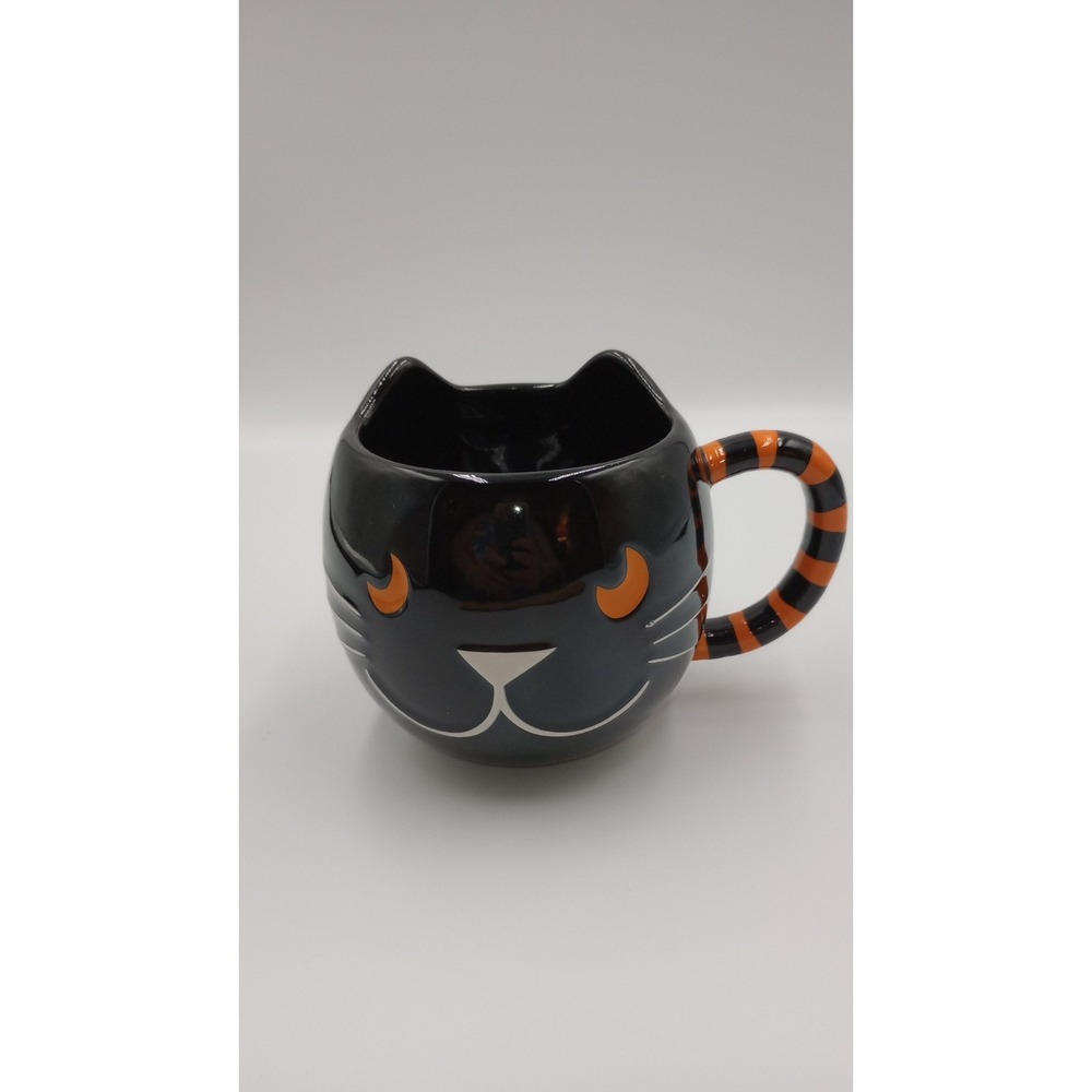 Halloween Black Cat Mug w/ Orange accents by Hallmark